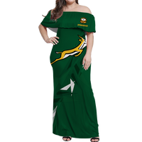 African Dress South Africa Springboks 2022 Legend Off Shoulder Long Dress LT12