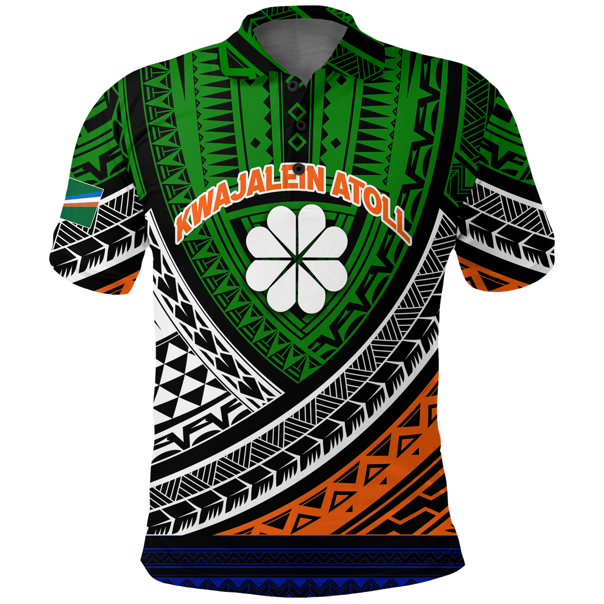 Kwajalein Atoll Tribal Pattern Polo Shirt LT12 - Wonder Print Shop