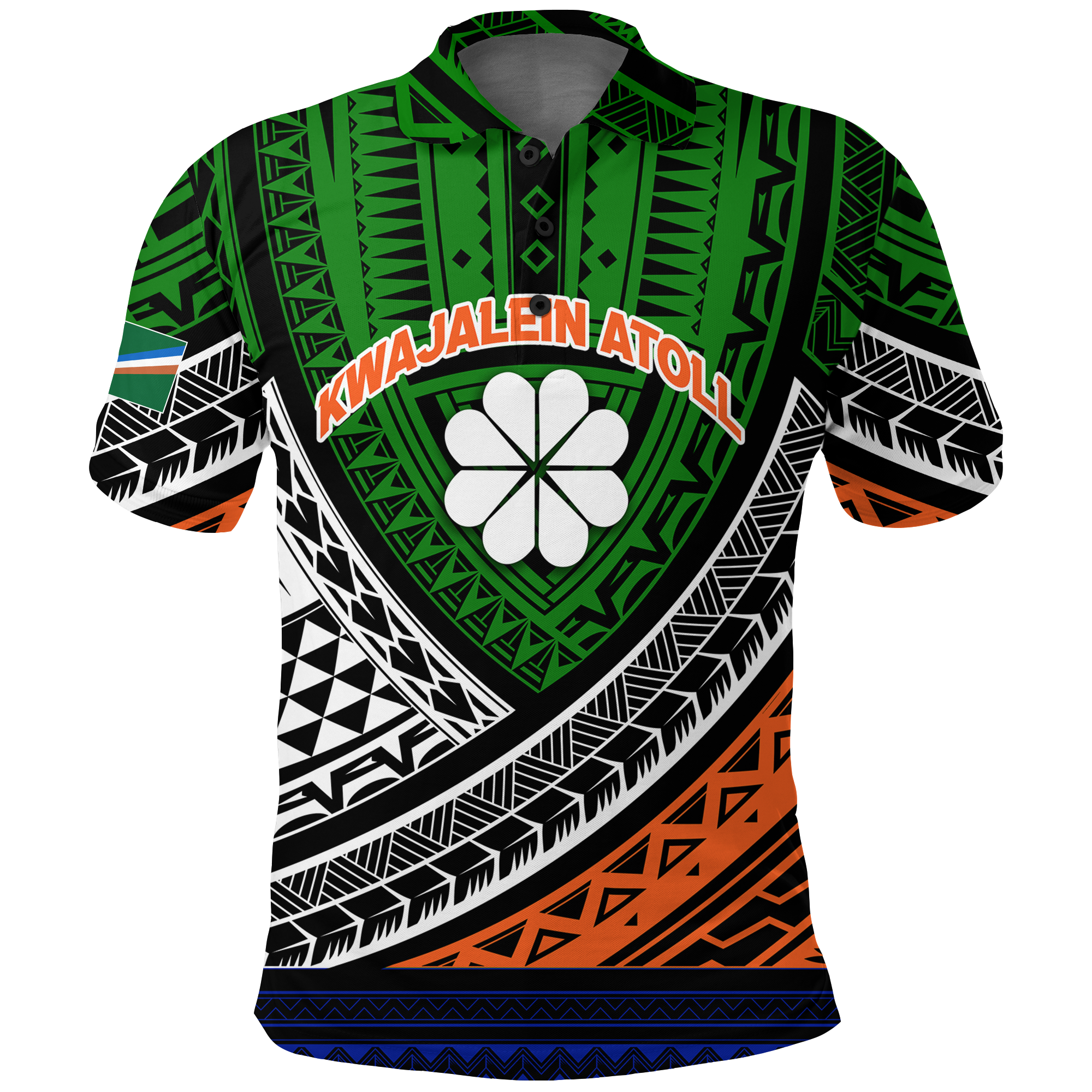 Kwajalein Atoll Tribal Pattern Polo Shirt LT12 - Wonder Print Shop