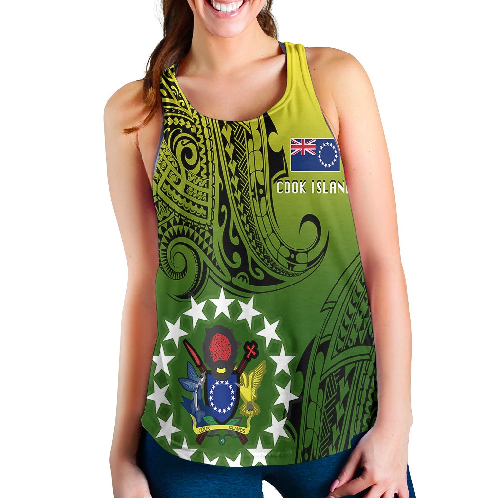 Cook Islands Patterns With Coat Of Arms Women's Tank LT20 - Wonder Print Shop