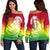 Ethiopia Off Shoulder Sweater Lion Ethiopian Style Flag LT13 - Wonder Print Shop