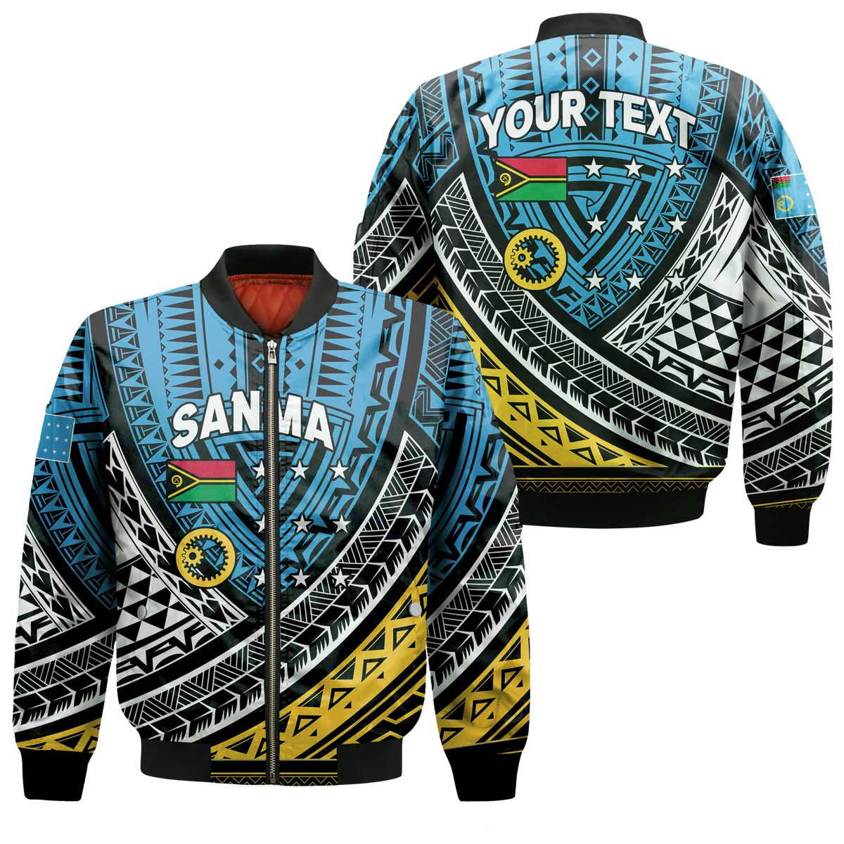 Custom Personalised Vanuatu Sanma Province Tribal Pattern Bomber Jacket - LT12 - Wonder Print Shop