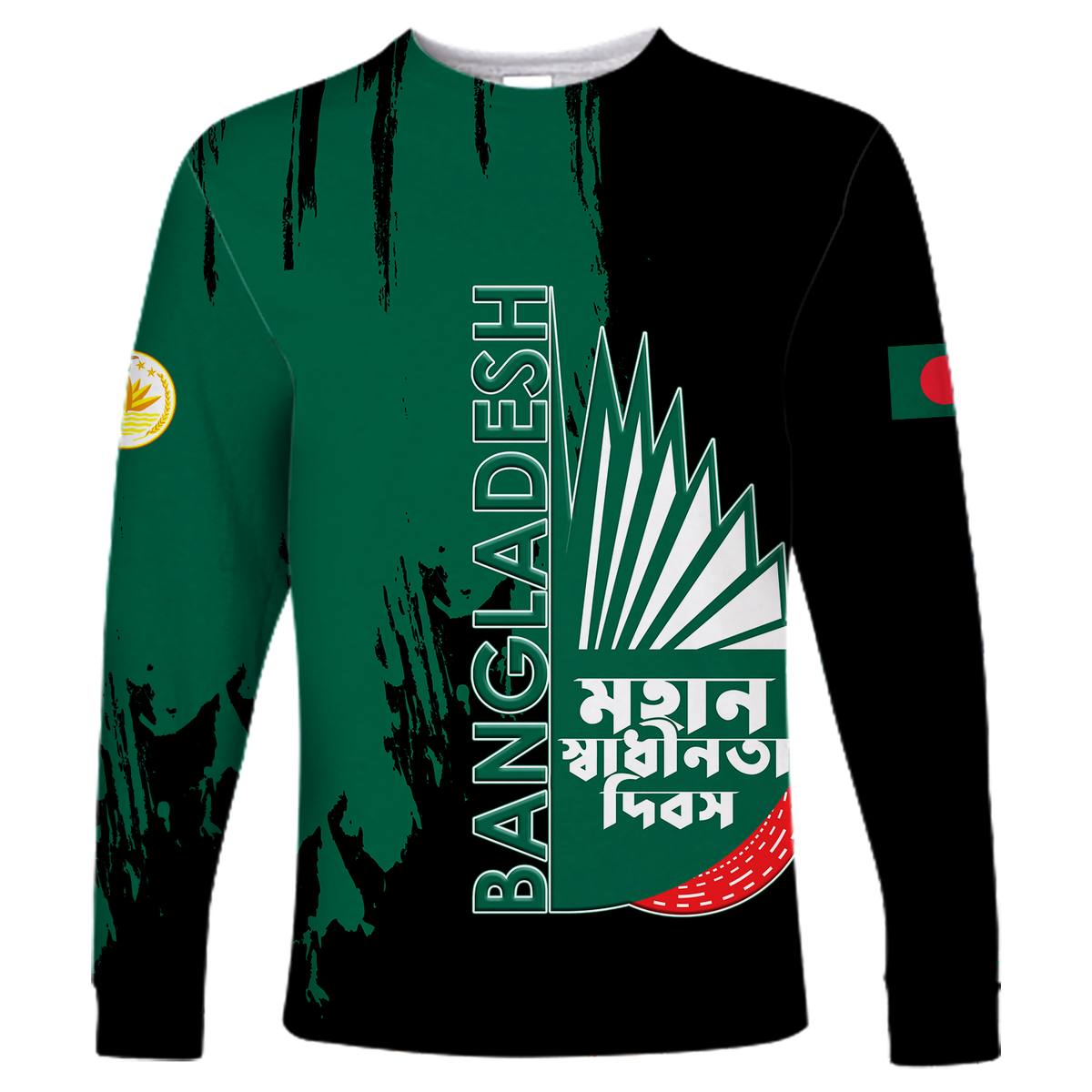 Bangladesh Pride Long Sleeve Shirt LT12 - Wonder Print Shop