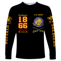 Big Boy Buffalo Soldiers Long Sleeve Shirt Black LT12 - Wonder Print Shop