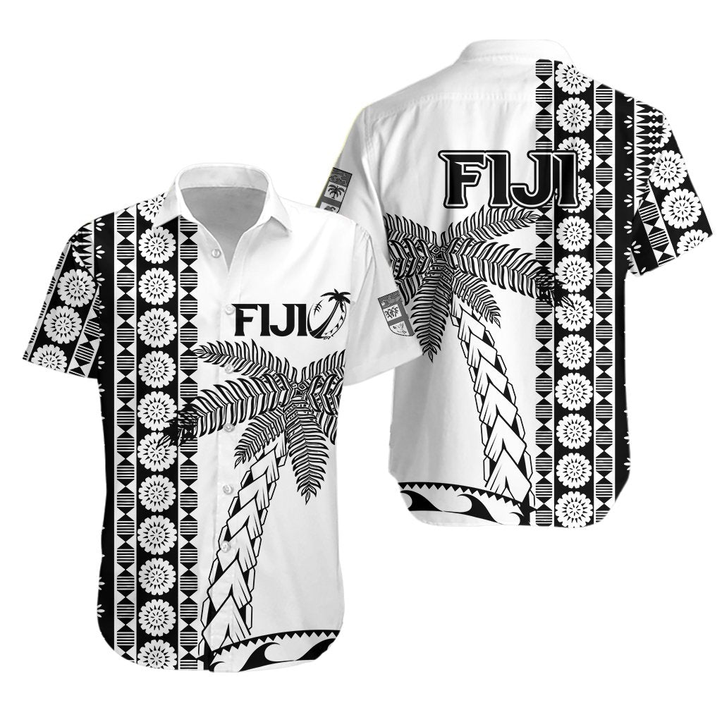 Fiji Rugby Hawaiian Shirt - Coconut Tree With Tapa Pattern LT12 - Wonder Print Shop
