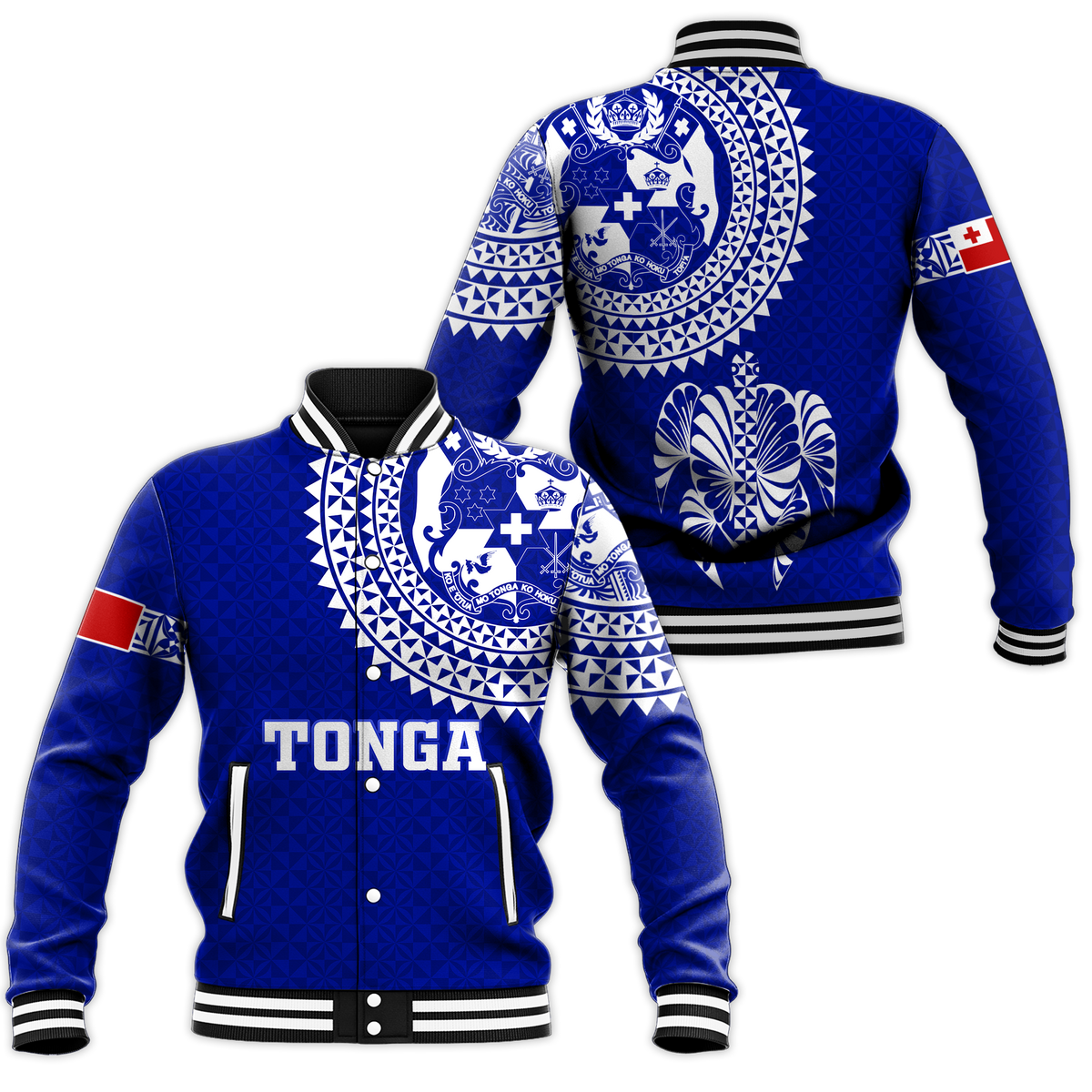 Tonga Baseball Jacket Tongan Blue Turtle - LT12 - Wonder Print Shop