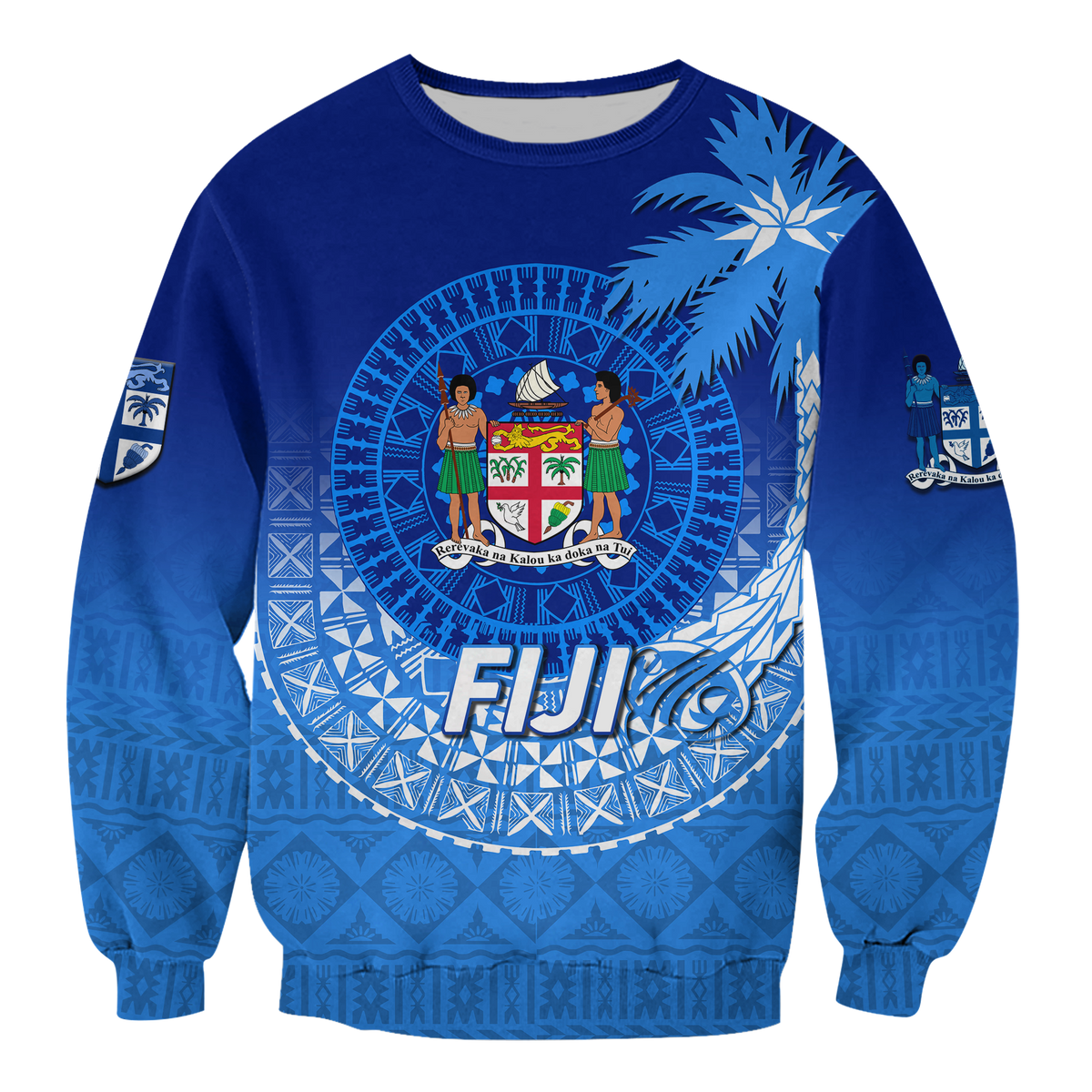 Fiji Tapa Tribal Coconut Tree Sweatshirt LT12 - Wonder Print Shop