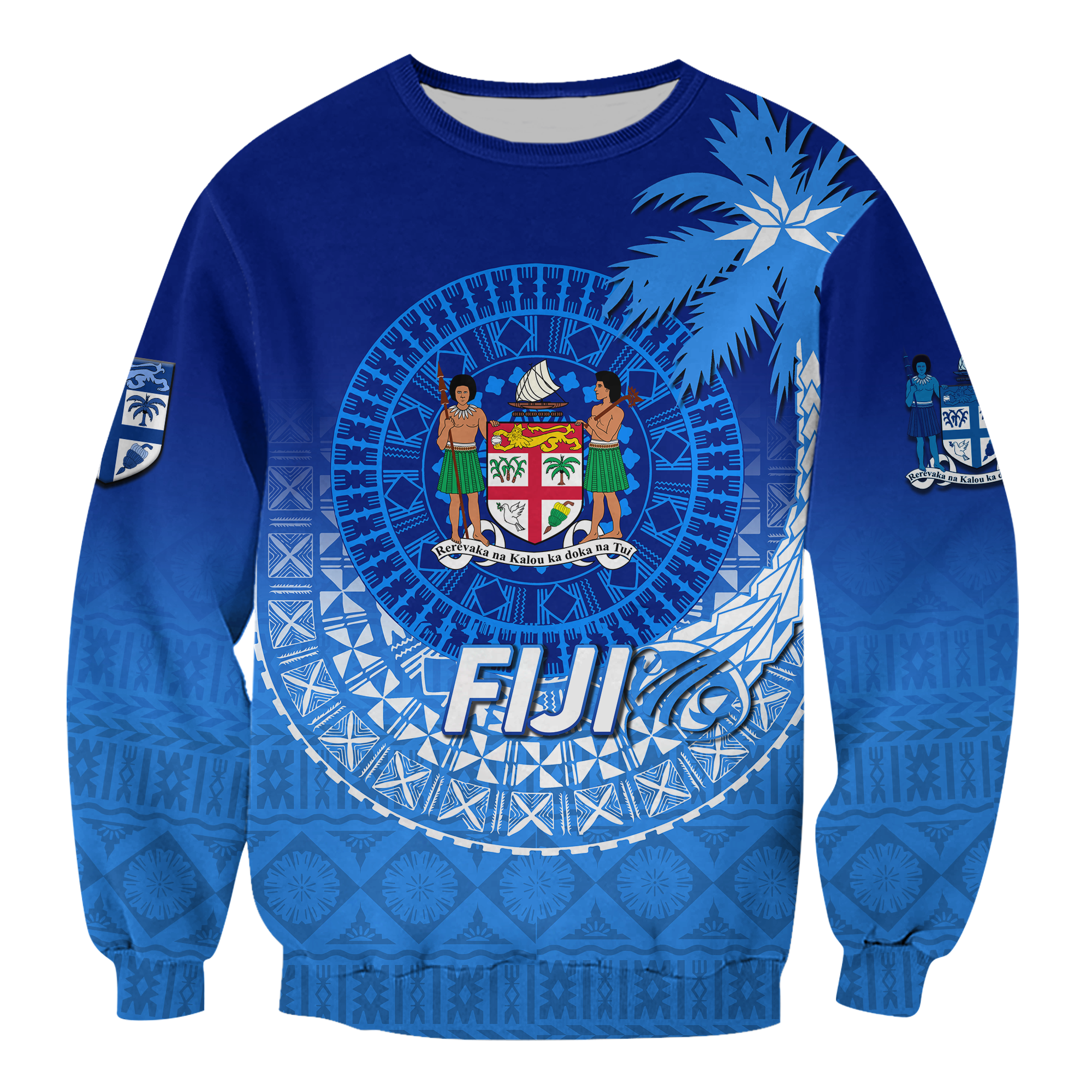 Fiji Tapa Tribal Coconut Tree Sweatshirt LT12 - Wonder Print Shop