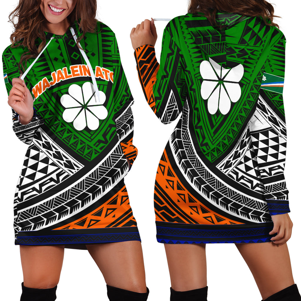 Kwajalein Atoll Tribal Pattern Hoodie Dress LT12 - Wonder Print Shop