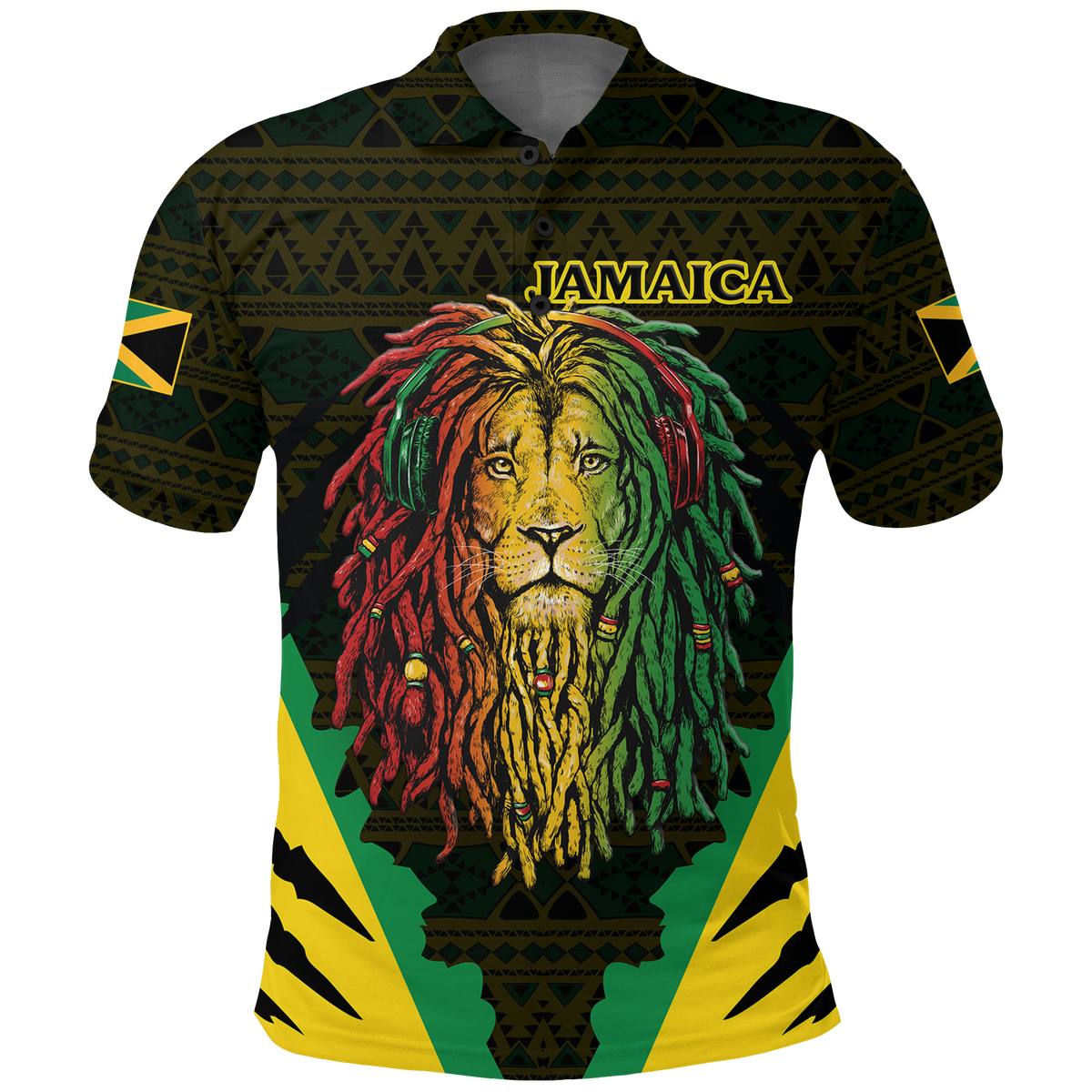 Jamaica Rastafarian Lion Pride Polo Shirt LT12 - Wonder Print Shop