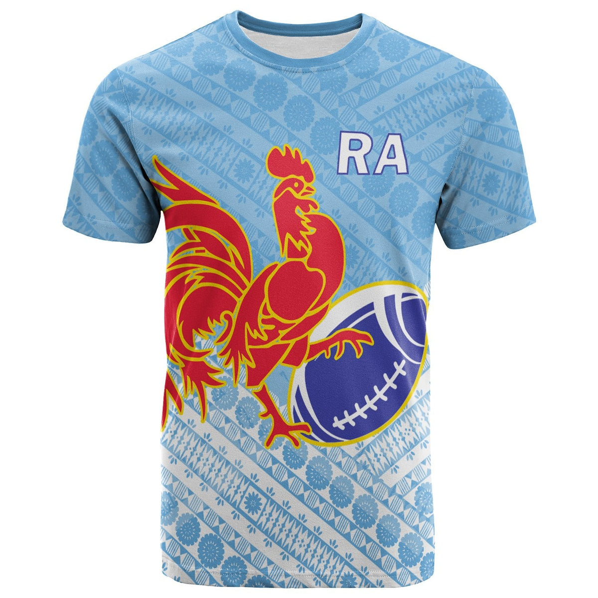 Custom Ra Fiji Rugby Union T Shirt Tapa Pattern LT12 - Wonder Print Shop