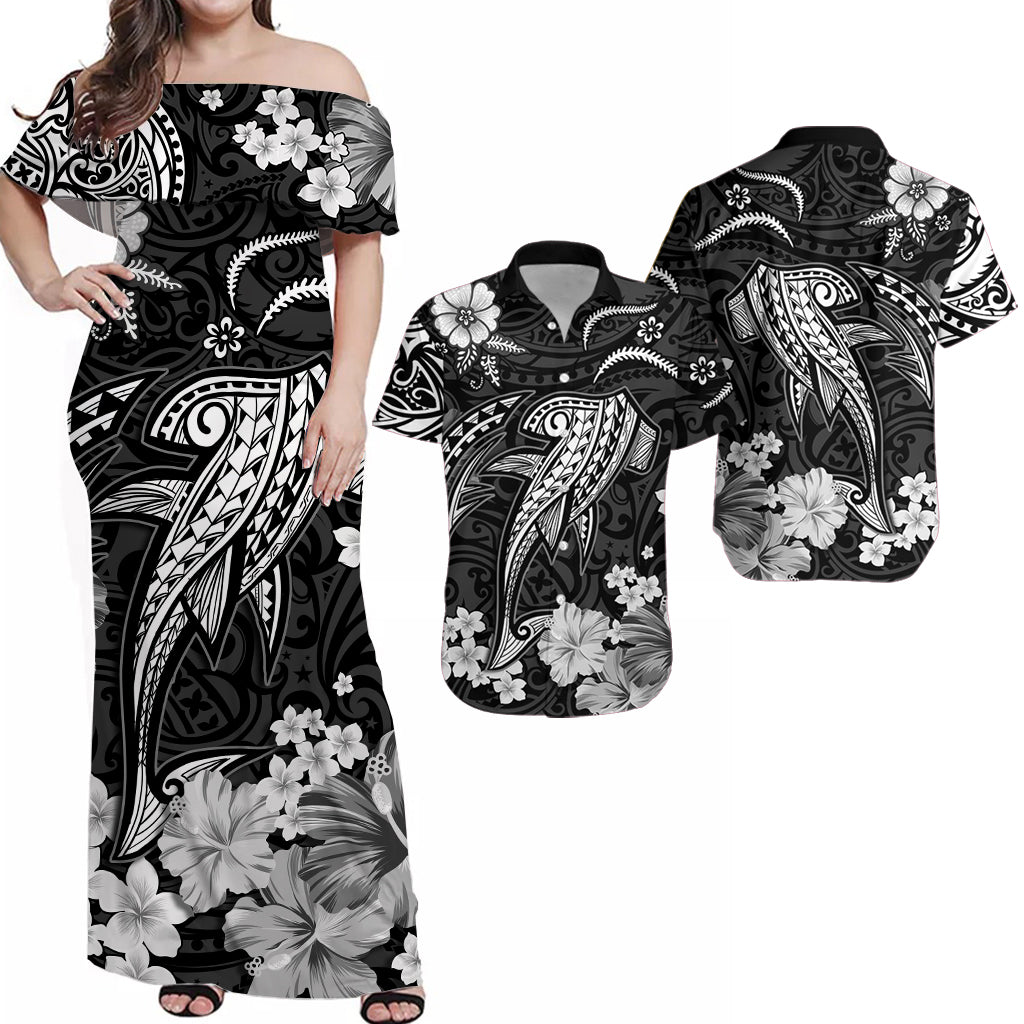 Hawaii Matching Hawaiian Shirt And Dress Polynesia White Shark LT13 - Wonder Print Shop