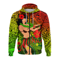 Custom Hawaii Hula Girl Reggae Hoodie LT2 - Wonder Print Shop
