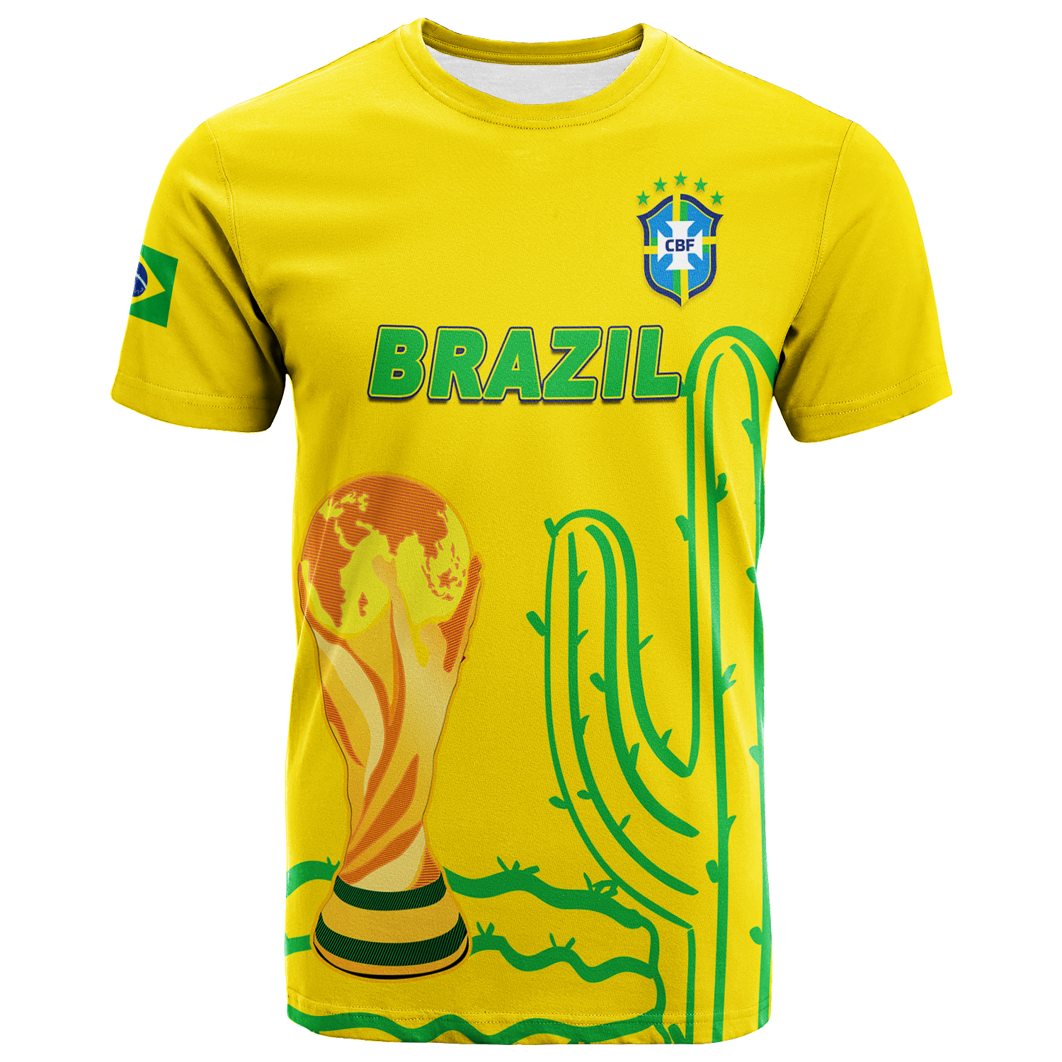 Custom Brazil Champion Football 2022 T Shirt LT12 - Wonder Print Shop