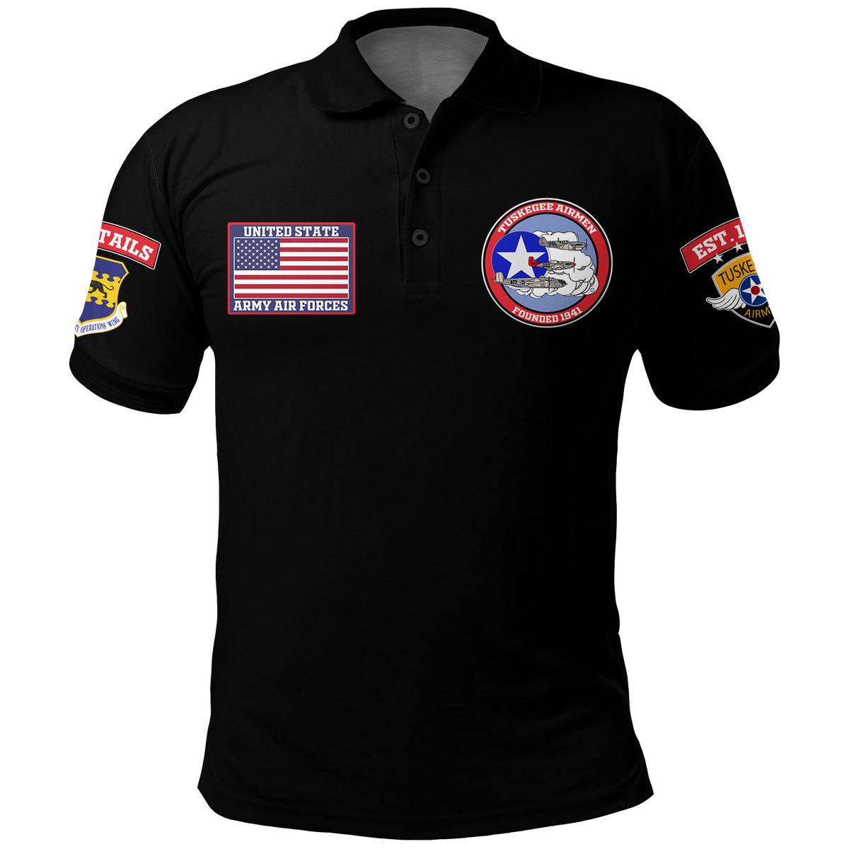 Tuskegee Airmen The Red Tails Pride Polo Shirt LT12 - Wonder Print Shop
