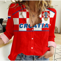 Croatia Football 2022 Checkerboard Women Casual Shirt - LT12 - Wonder Print Shop