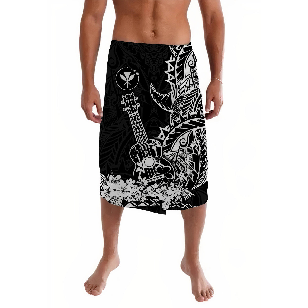 Hawaii Polynesian Lavalava Ukulele Black LT13 - Wonder Print Shop