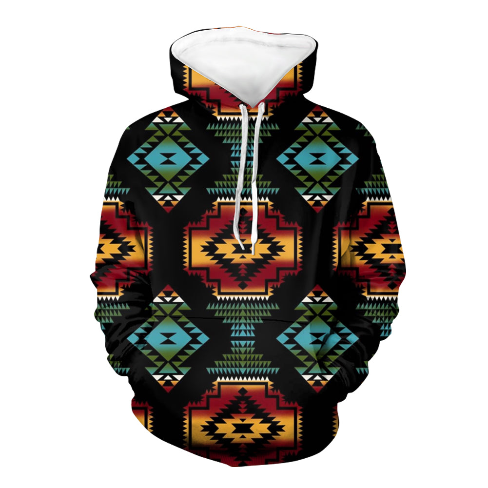 Native American Patterns Black Red 3D Hoodies LT10 - Wonder Print Shop