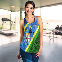 Vanuatu Malampa Fiji Day Women Racerback Tank Combine Flag Design LT4 - Wonder Print Shop