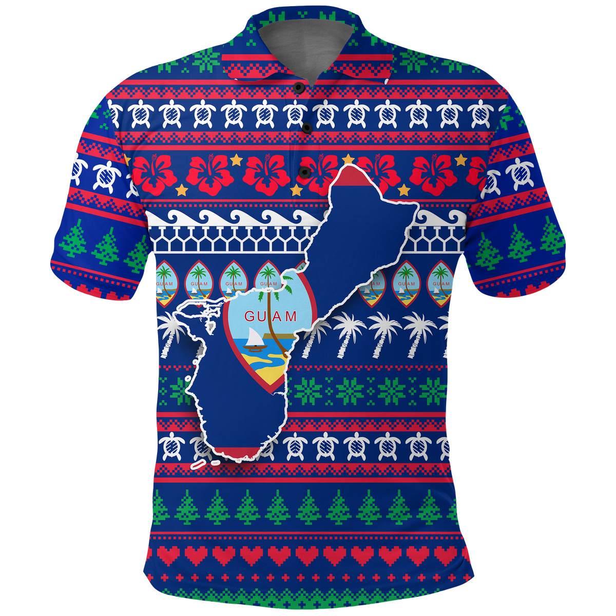 Guam Polo Shirt Christmas Ugly Christmas LT12 - Wonder Print Shop
