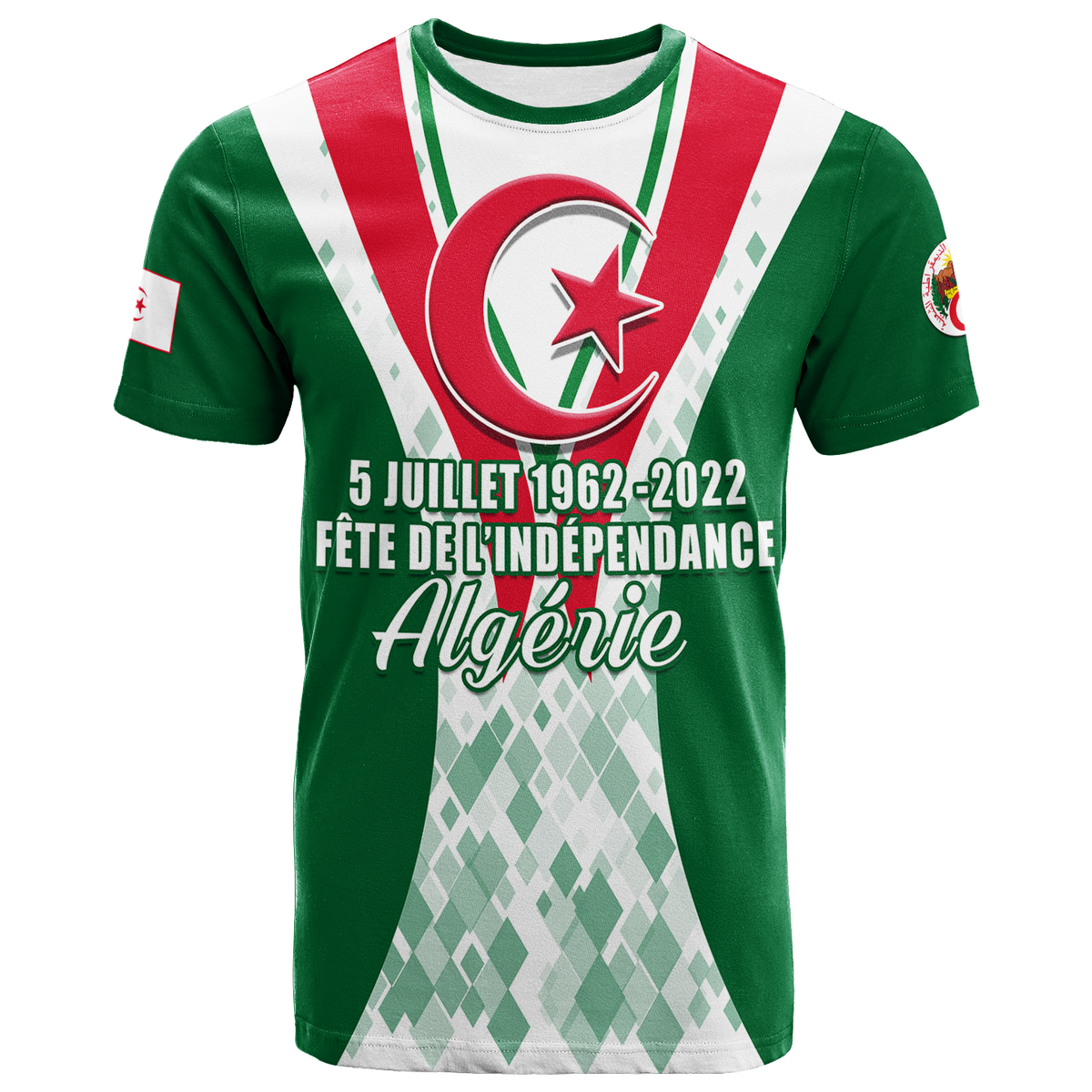 Algeria Independence Day 5 Juillet 1962 2022 T Shirt LT12 - Wonder Print Shop