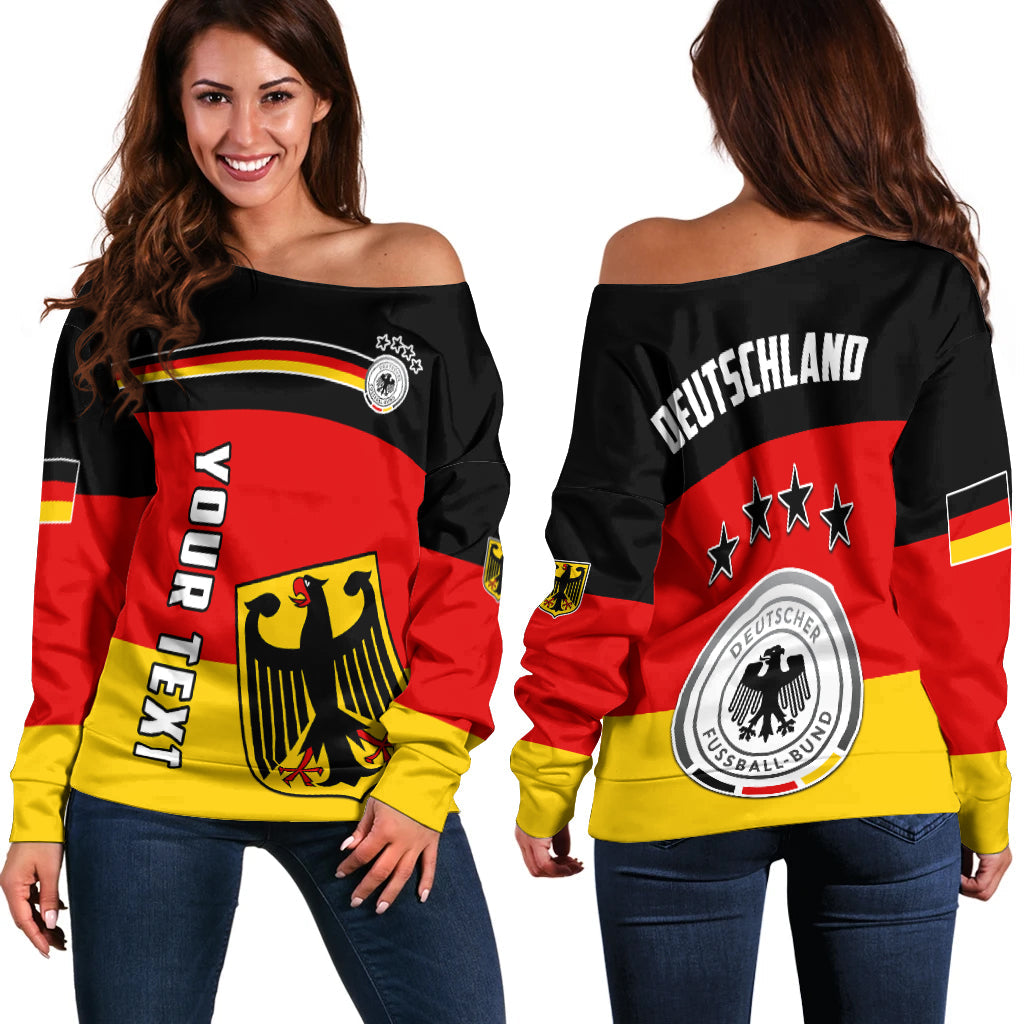 (Custom Personalised) Germany Football Off Shoulder Sweater Deutschland Sporty Style LT13 - Wonder Print Shop