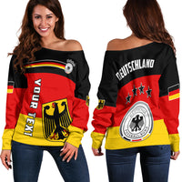 (Custom Personalised) Germany Football Off Shoulder Sweater Deutschland Sporty Style LT13 - Wonder Print Shop