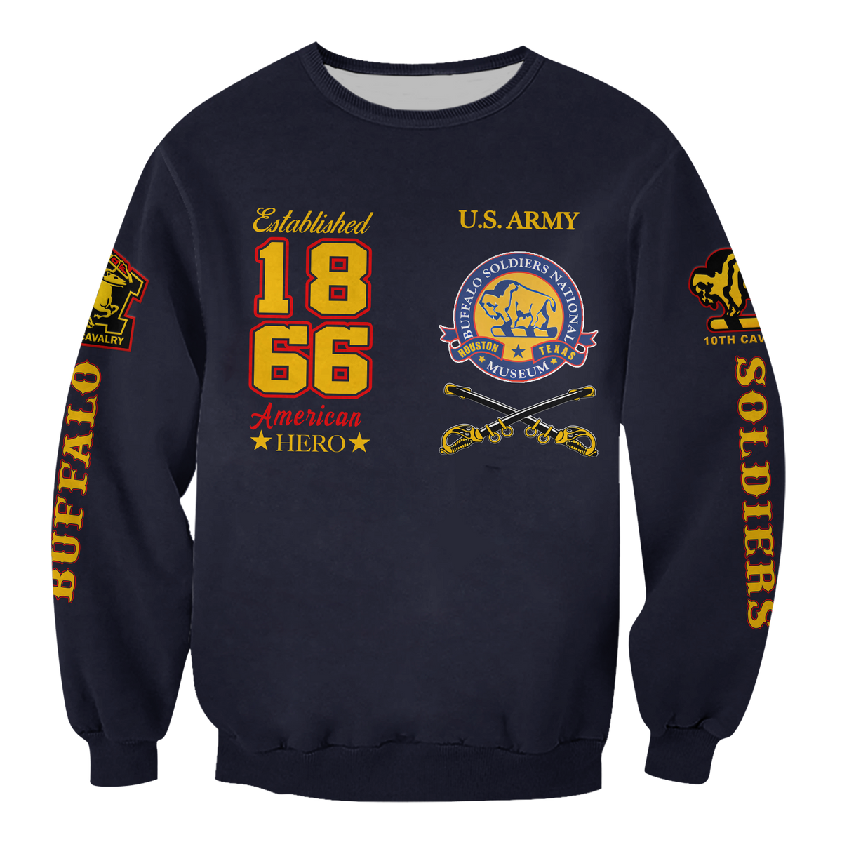 Big Boy Buffalo Soldiers Sweatshirt Blue LT12 - Wonder Print Shop
