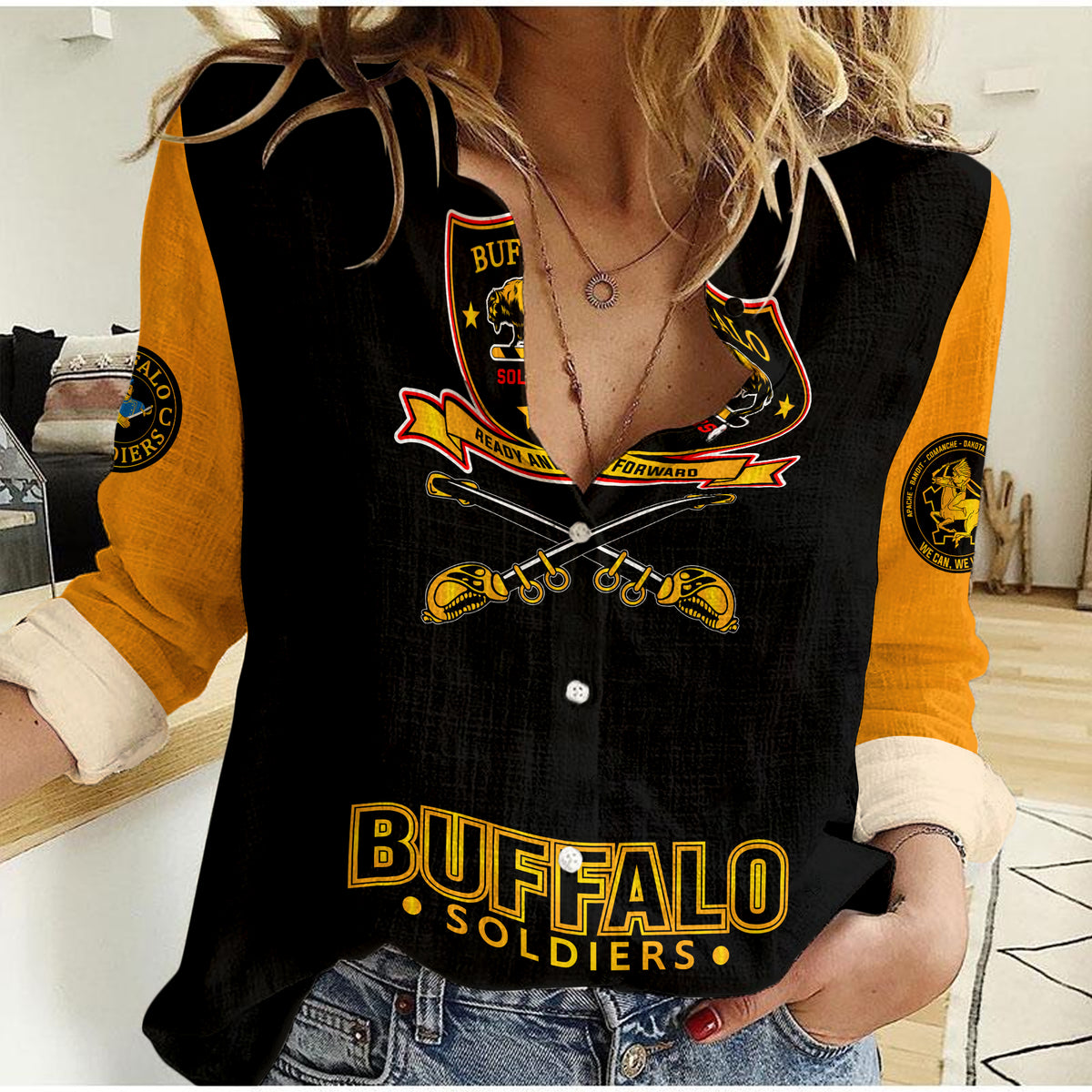 Buffalo Soldiers African American Legend Of The Black Soldiers Women Casual Shirt - LT2 - Wonder Print Shop