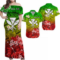 Personalised Hawaii Matching Hawaiian Shirt And Dress Map and Turtle Reggae Flowers LT13 - Wonder Print Shop