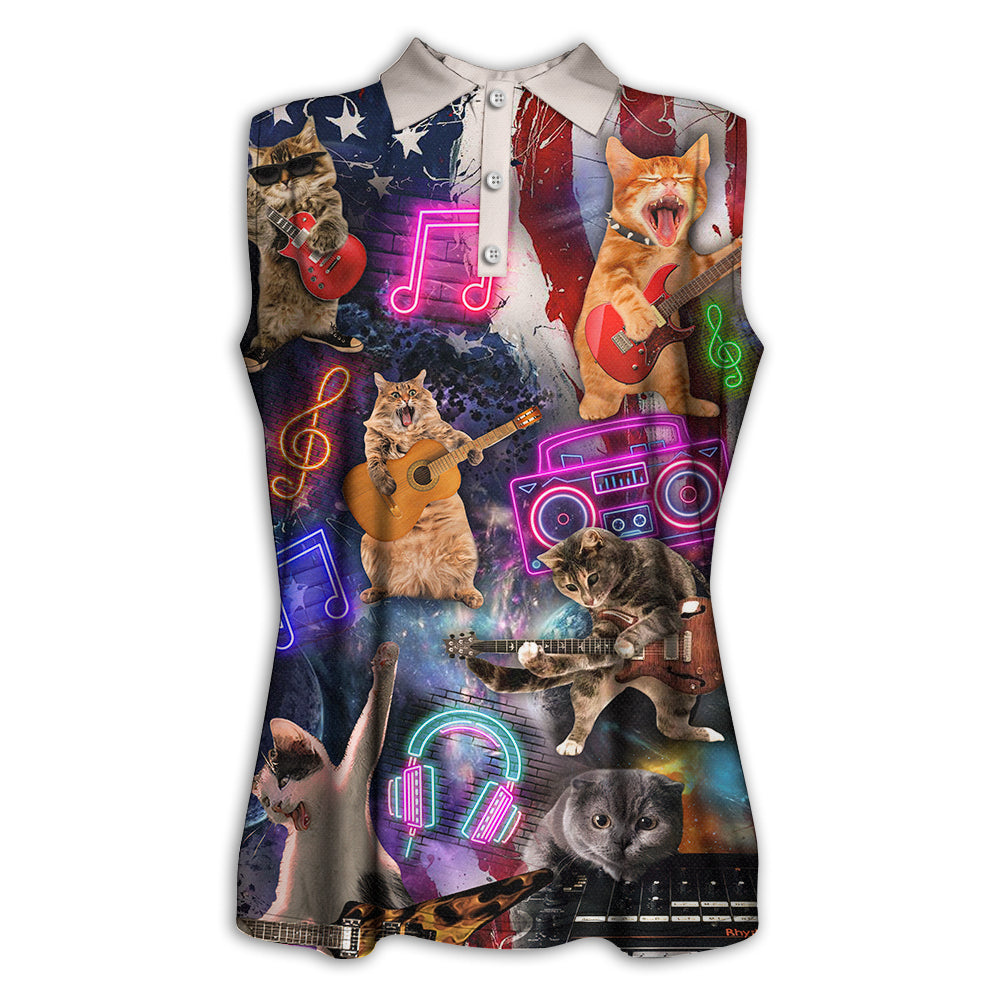 cat-independence-day-cat-rocker-happy-polo-shirt-for-women