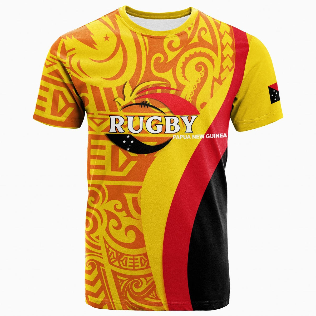 Custom Papua New Guinea Rugby Union Pride T Shirt LT12 - Wonder Print Shop