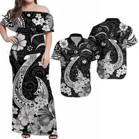Hawaii Matching Hawaiian Shirt And Dress Polynesia White Fish Hook LT13 - Wonder Print Shop