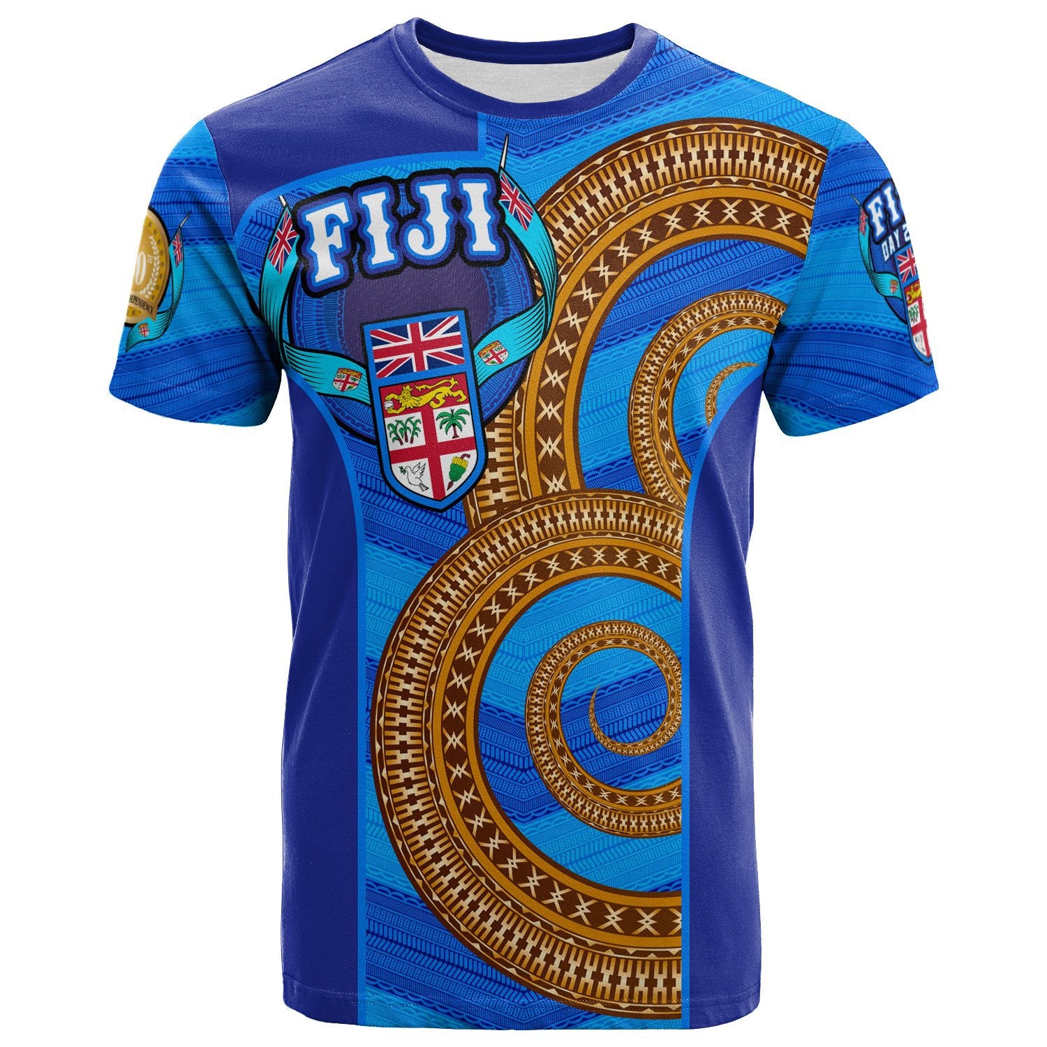 Fiji T Shirt Fiji Day Rewa Provinces With Tapa Patterns No.2 - Wonder Print Shop