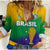 Brazil Football Women Casual Shirt Soccer 2022 World Cup Selecao Brasil Campeao Style Color Flag LT13 - Wonder Print Shop