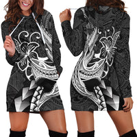 Polynesian Shark Tattoo Hawaii Tribal Hoodie Dress LT12 - Wonder Print Shop