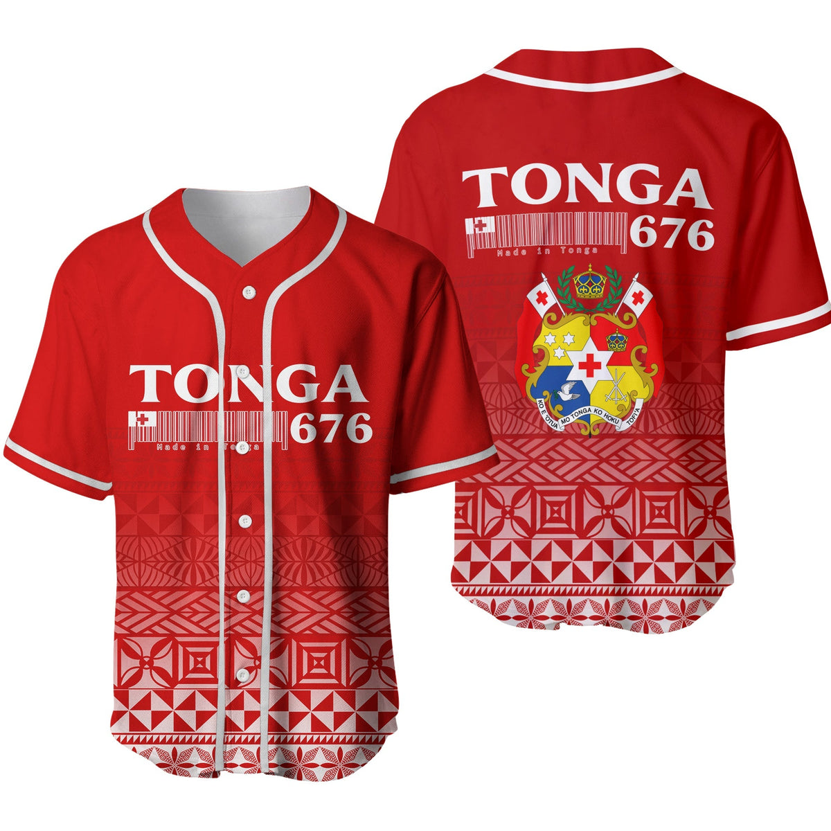 Tonga 676 Baseball Jersey Tongan Pattern LT12 - Wonder Print Shop