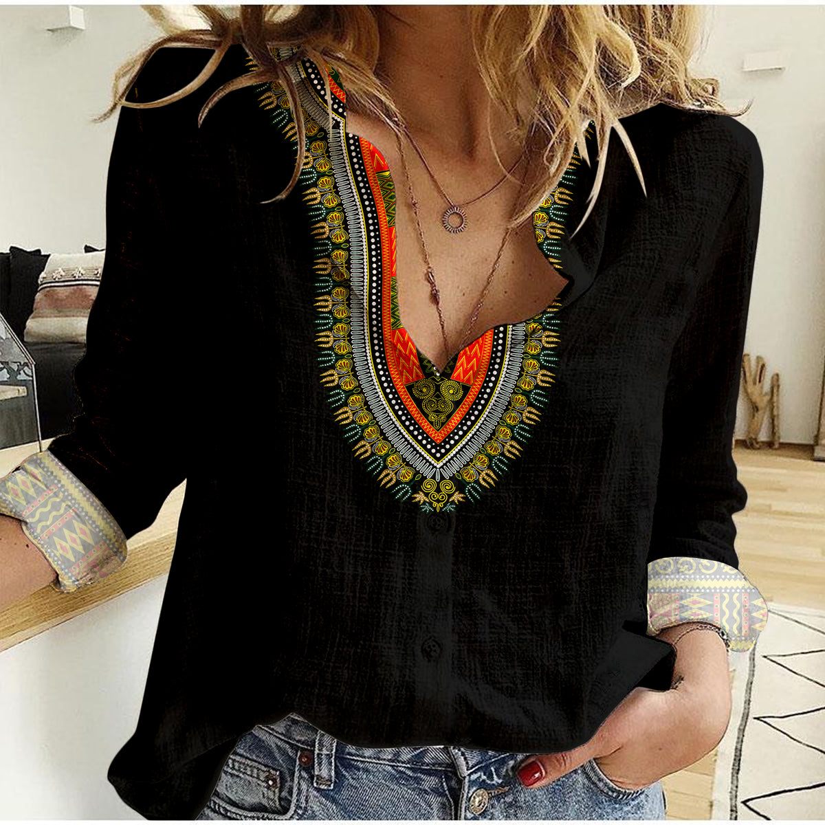 Gambia Happy Independence Day Dashiki Women Casual Shirt - LT2 - Wonder Print Shop