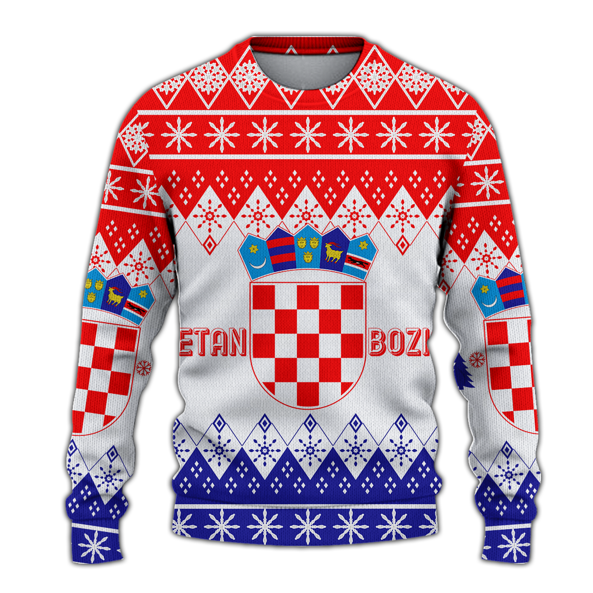Croatia Christmas Sretan Bozic Ugly Pattern Sweatshirt