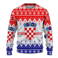 Croatia Christmas Sretan Bozic Ugly Pattern Sweatshirt - LT12 - Wonder Print Shop