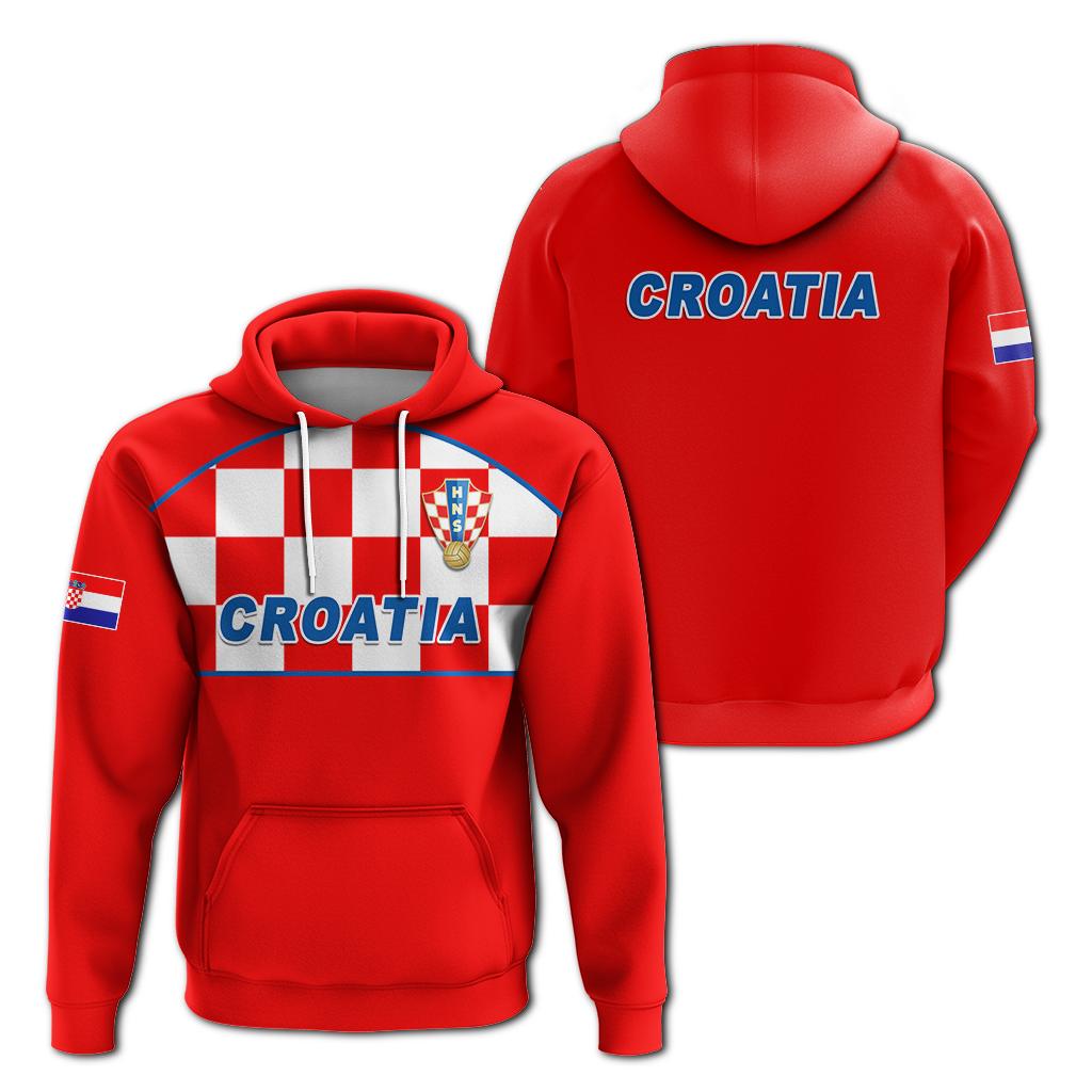 Croatia Hoodie Football 2022 Checkerboard LT12 - Wonder Print Shop
