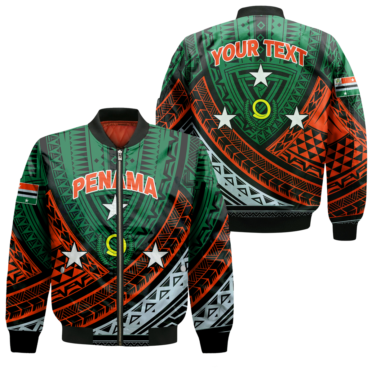 Custom Personalised Vanuatu Penama Province Tribal Pattern Bomber Jacket - LT12 - Wonder Print Shop