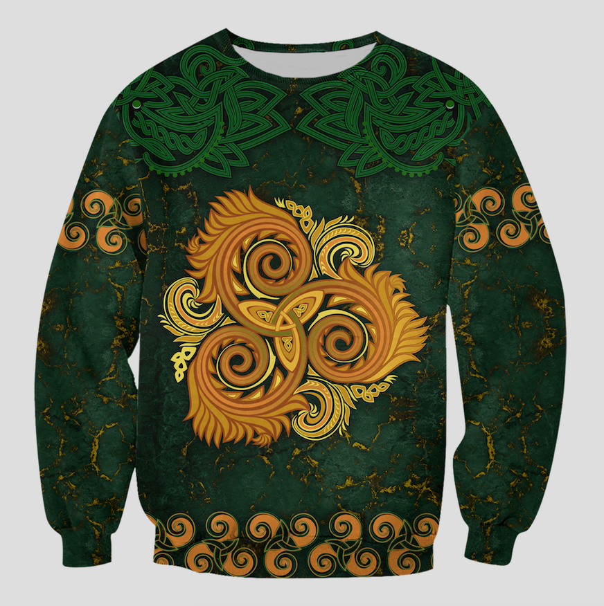 Celtic Disk Ornament Triple Spiral Sweatshirt LT12 - Wonder Print Shop