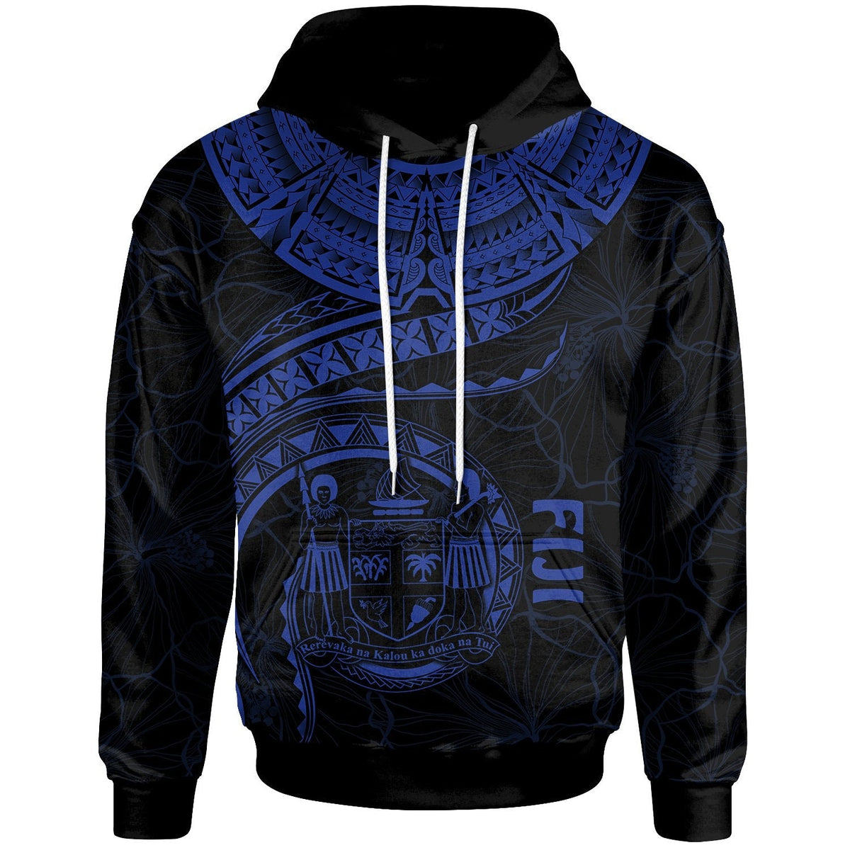 Fiji Polynesian Hoodie Fiji Waves (Blue) - Wonder Print Shop