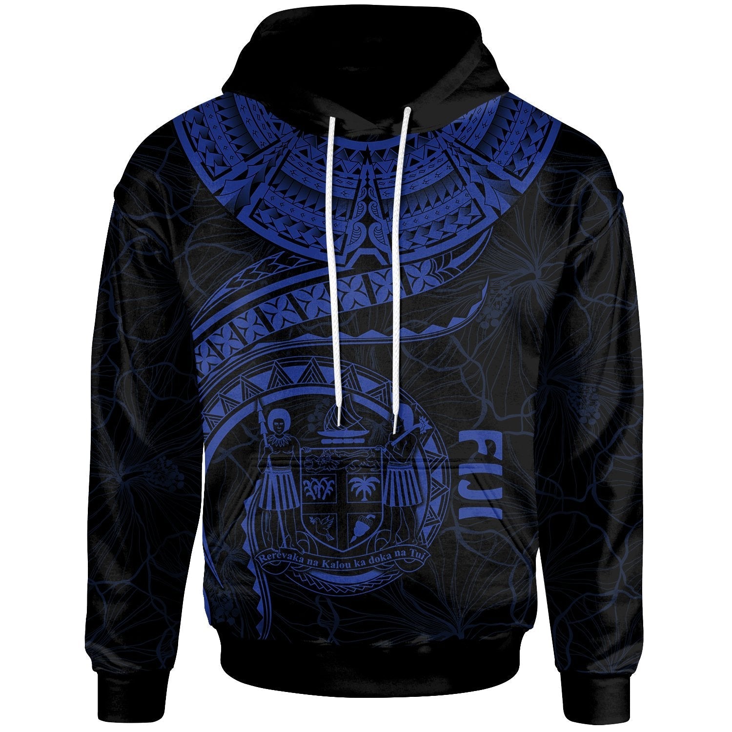 Fiji Polynesian Hoodie Fiji Waves (Blue) - Wonder Print Shop