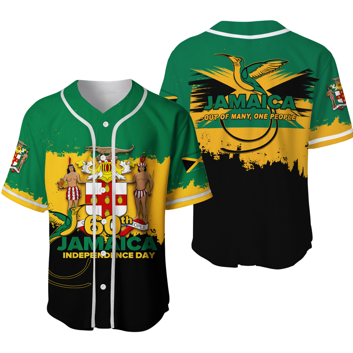 Jamaica 60th Anniversary Independence Day Baseball Jersey LT12 - Wonder Print Shop