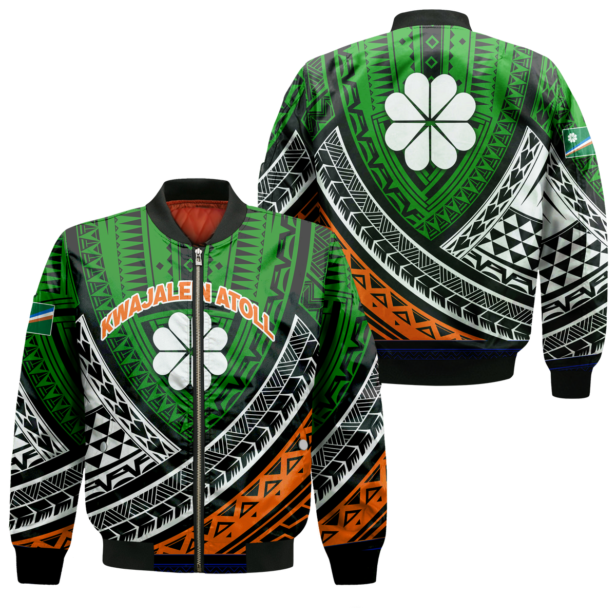 Kwajalein Atoll Tribal Pattern Bomber Jacket - LT12 - Wonder Print Shop