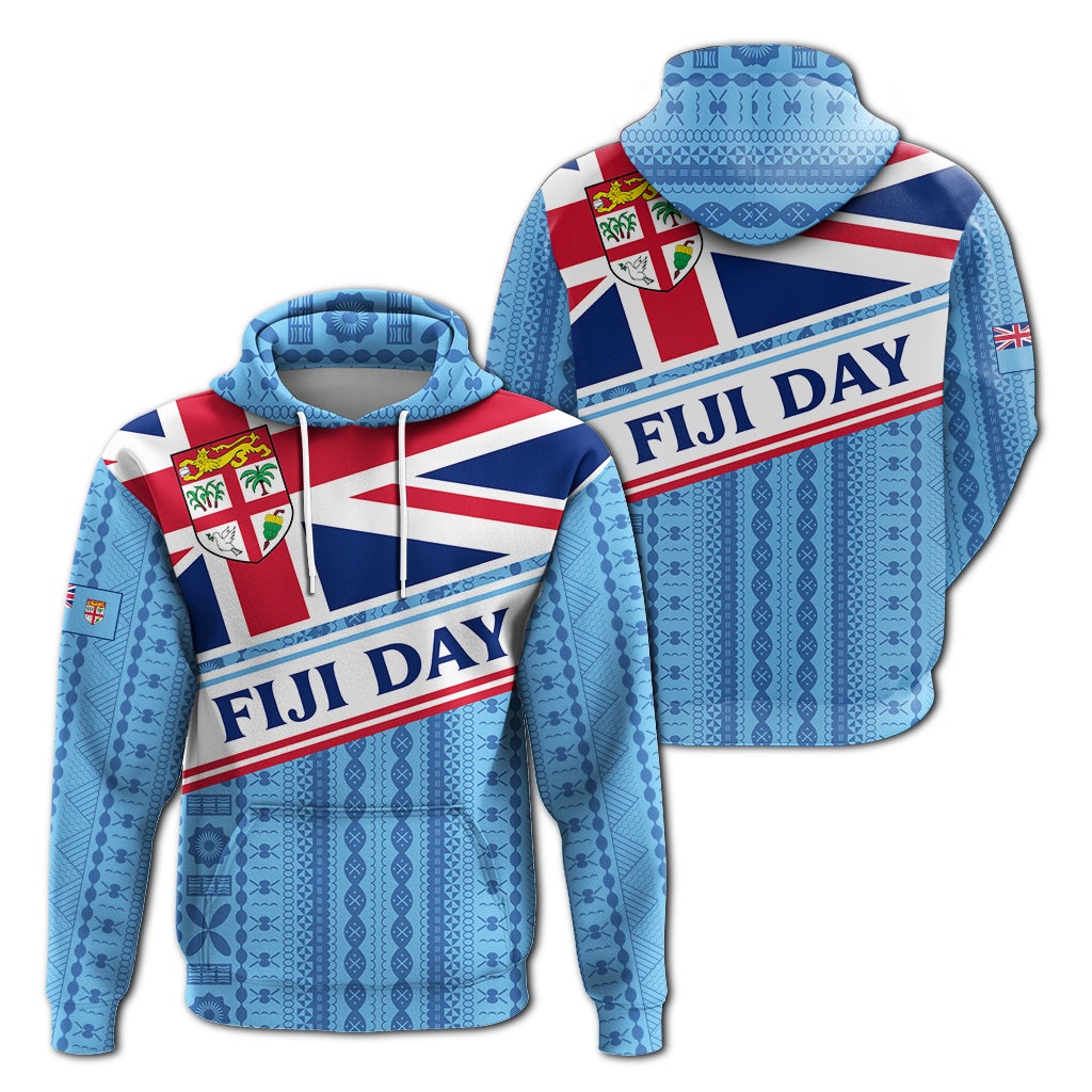 Fiji Day Hoodie Tapa Pattern With Flag LT12 - Wonder Print Shop
