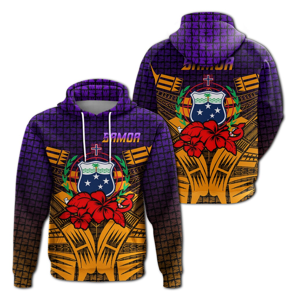 Samoa Hoodie Hibiscus With Tribal LT12 - Wonder Print Shop