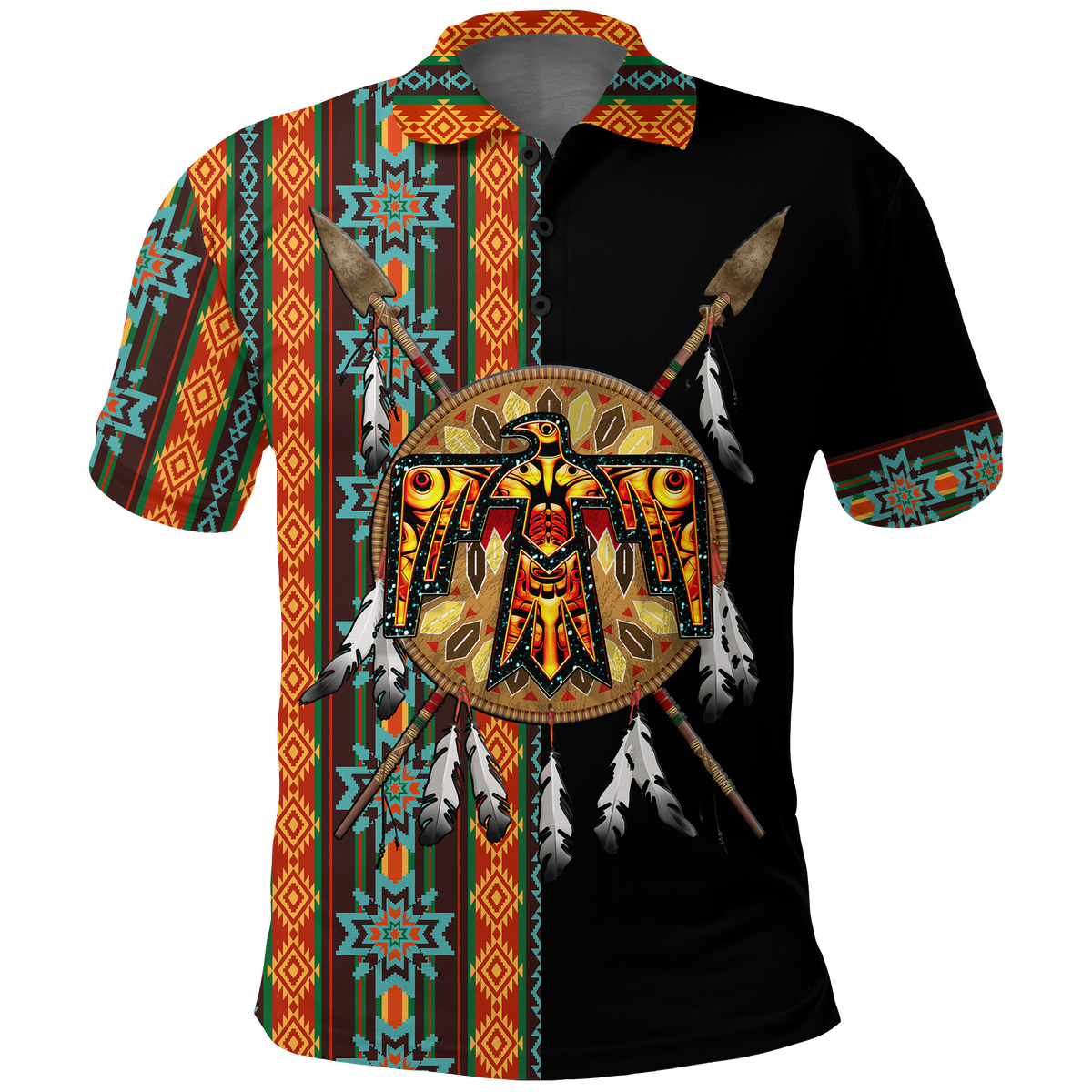 Native American Cherokee Thunderbird Heritage Polo Shirt LT12 - Wonder Print Shop